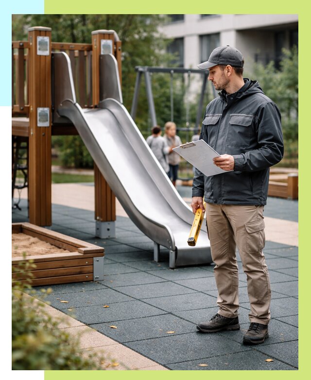 Сертификация детских площадок в Кирове от 25905 р. | Алешин-Кри